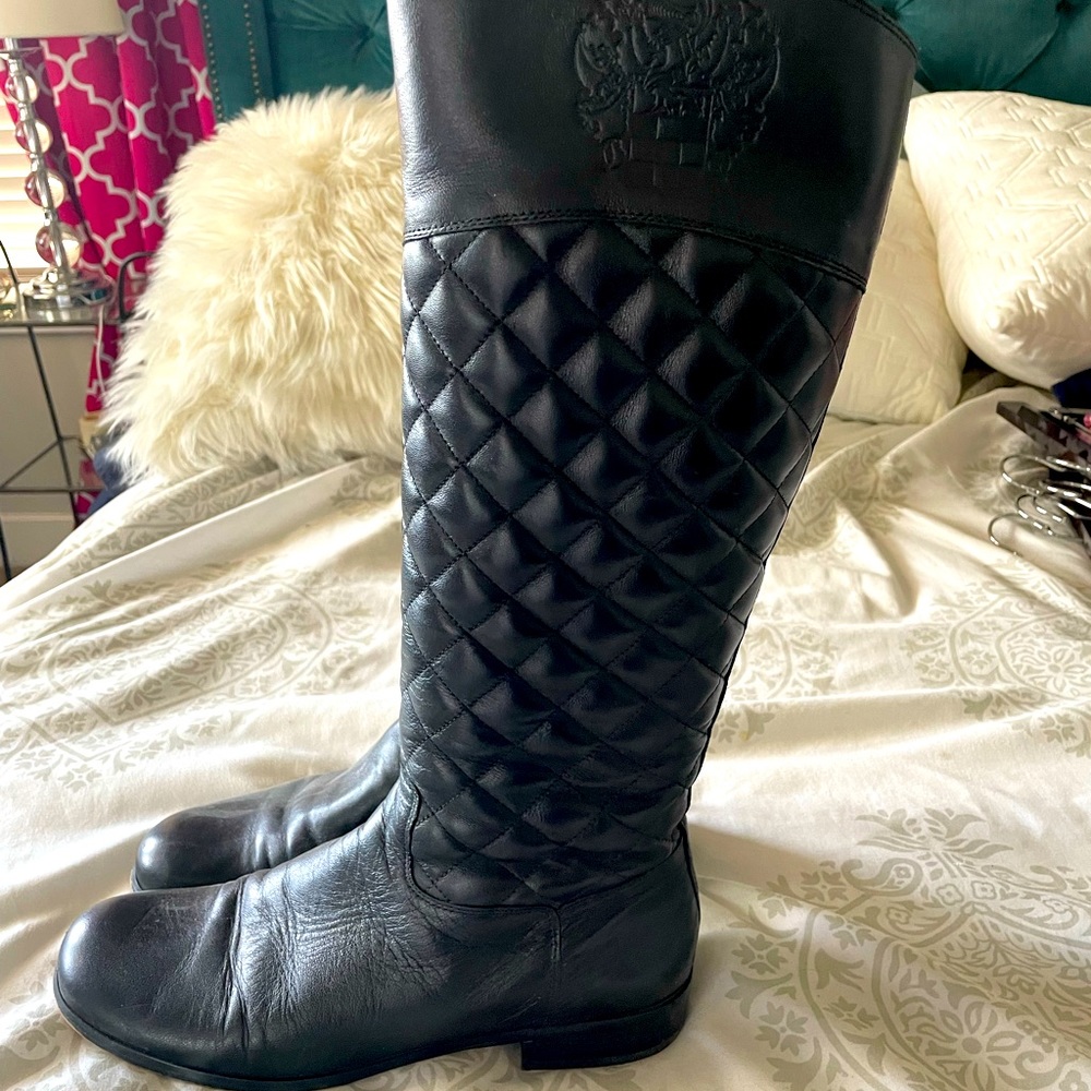 Vince Camuto tall quilted boots size 9